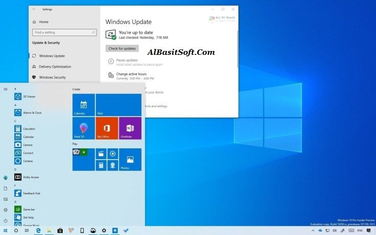 Windows 10 19H1 Updated Aug 2019 Free Download(AlBasitSoft.Com)